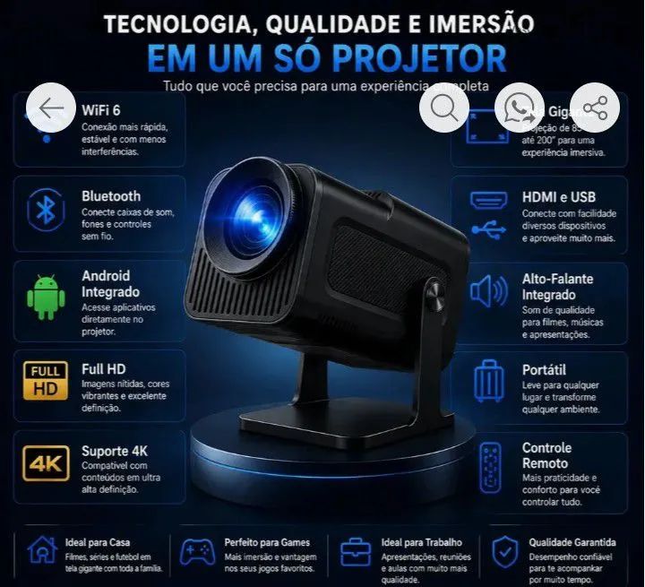 Projetor HY320 Full HD 4k  - Foto 3