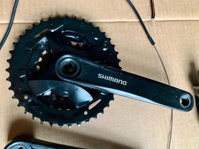 Pedivela c/ coroa tripla, câmbio, trocador Shimano Altus +