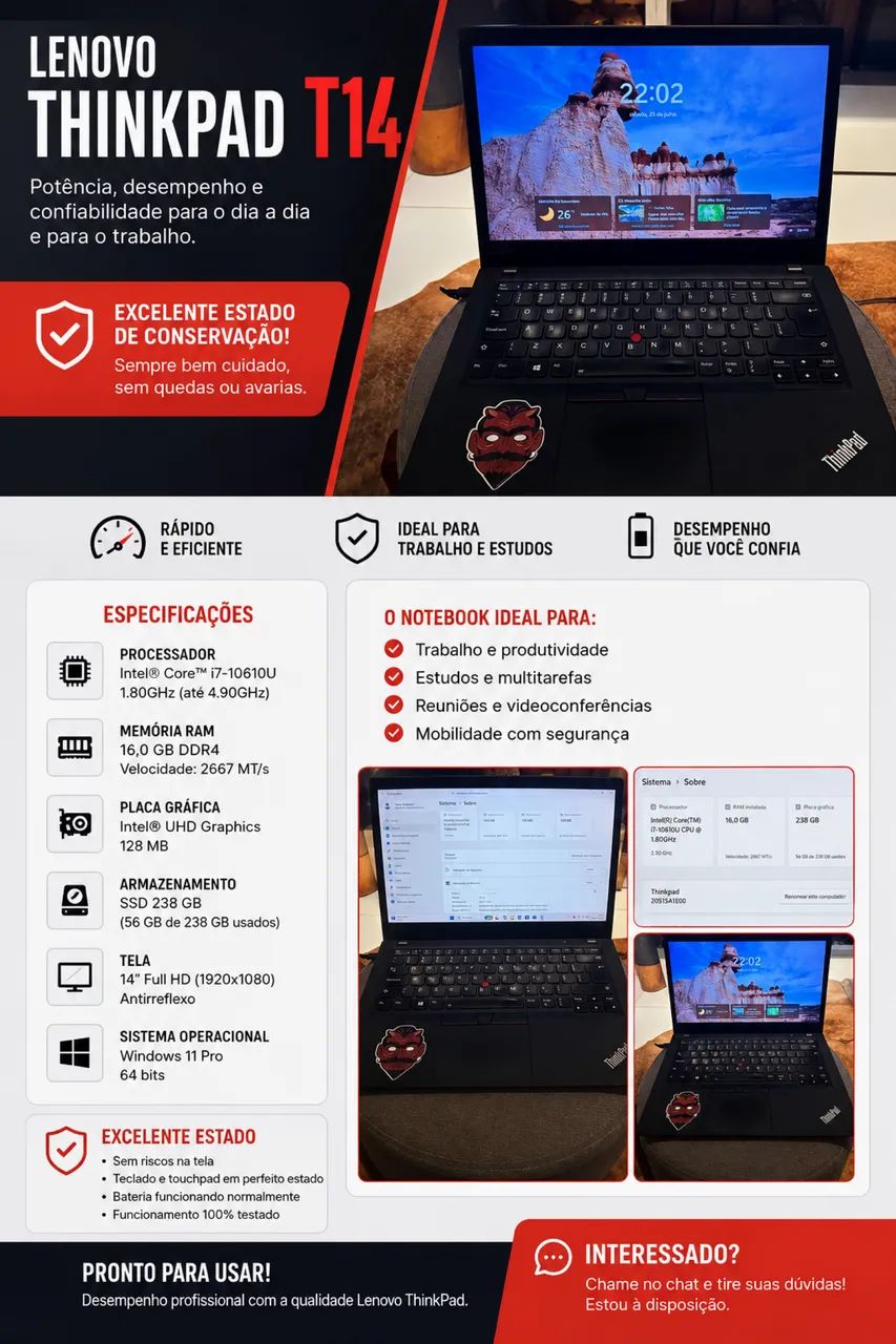 Notebook Lenovo ThinkPad T14