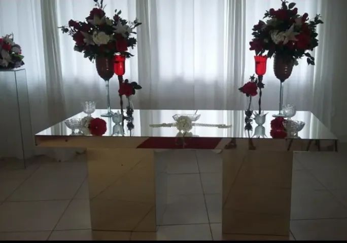 mesa espelhada para casamentos