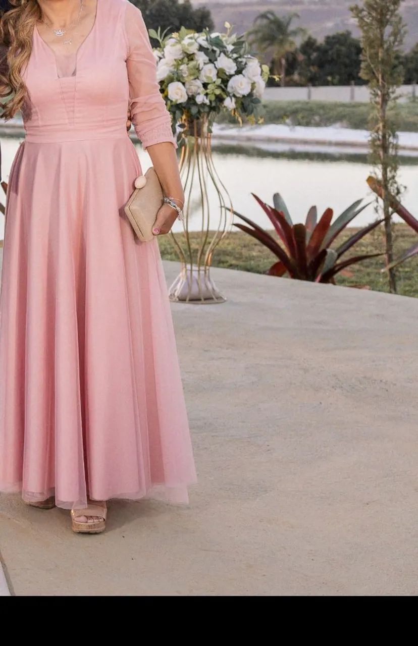 Vestido de madrinha Rosa Rosé P/M - Foto 3