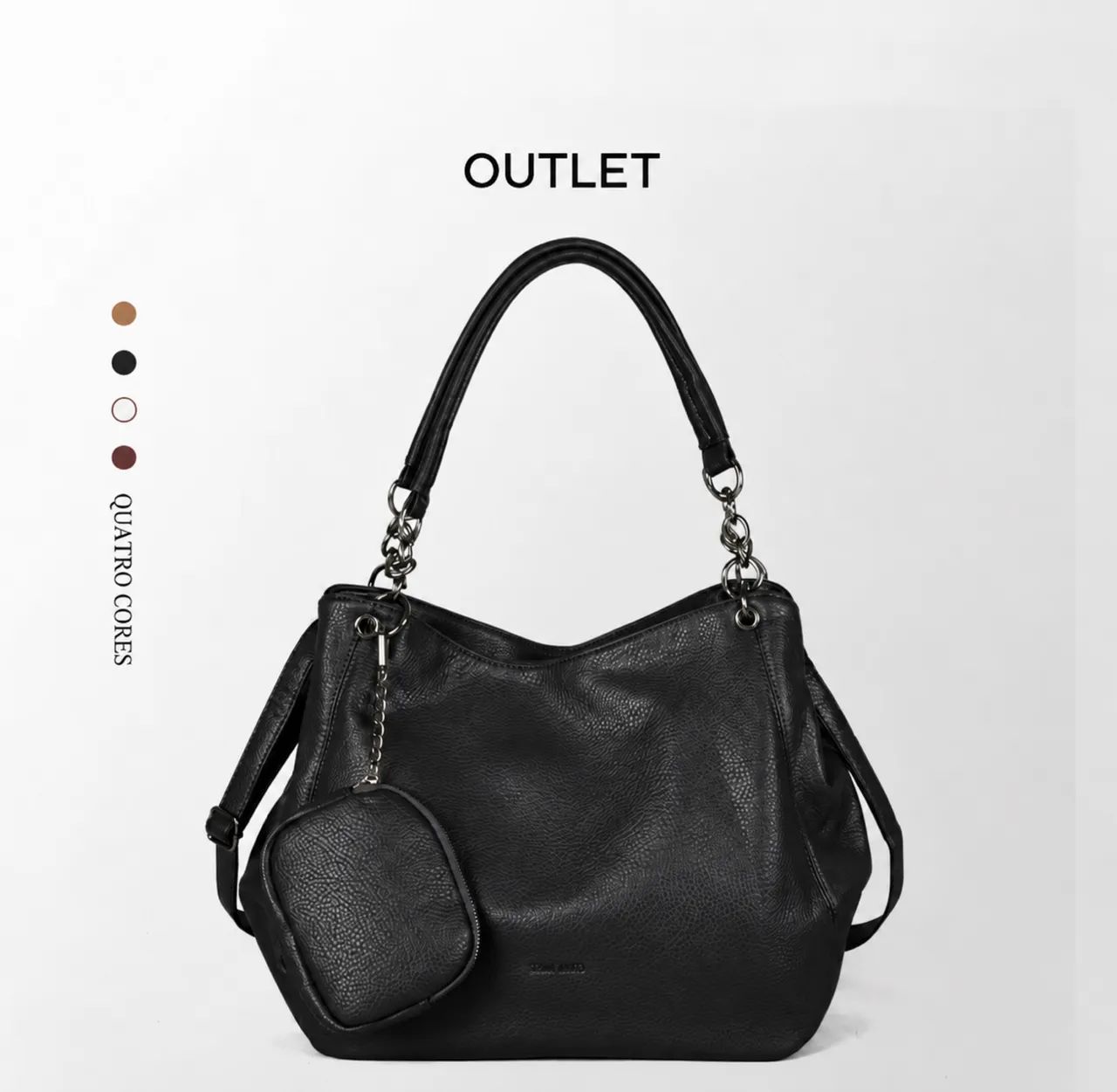 Bolsa grande em couro PU.