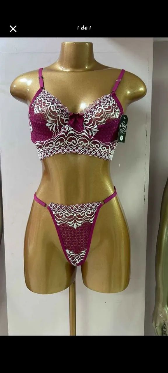 Lingerie rendada vinho 