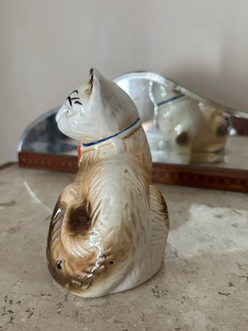 Antigo bibelô de gatinho em porcelana - Foto 3