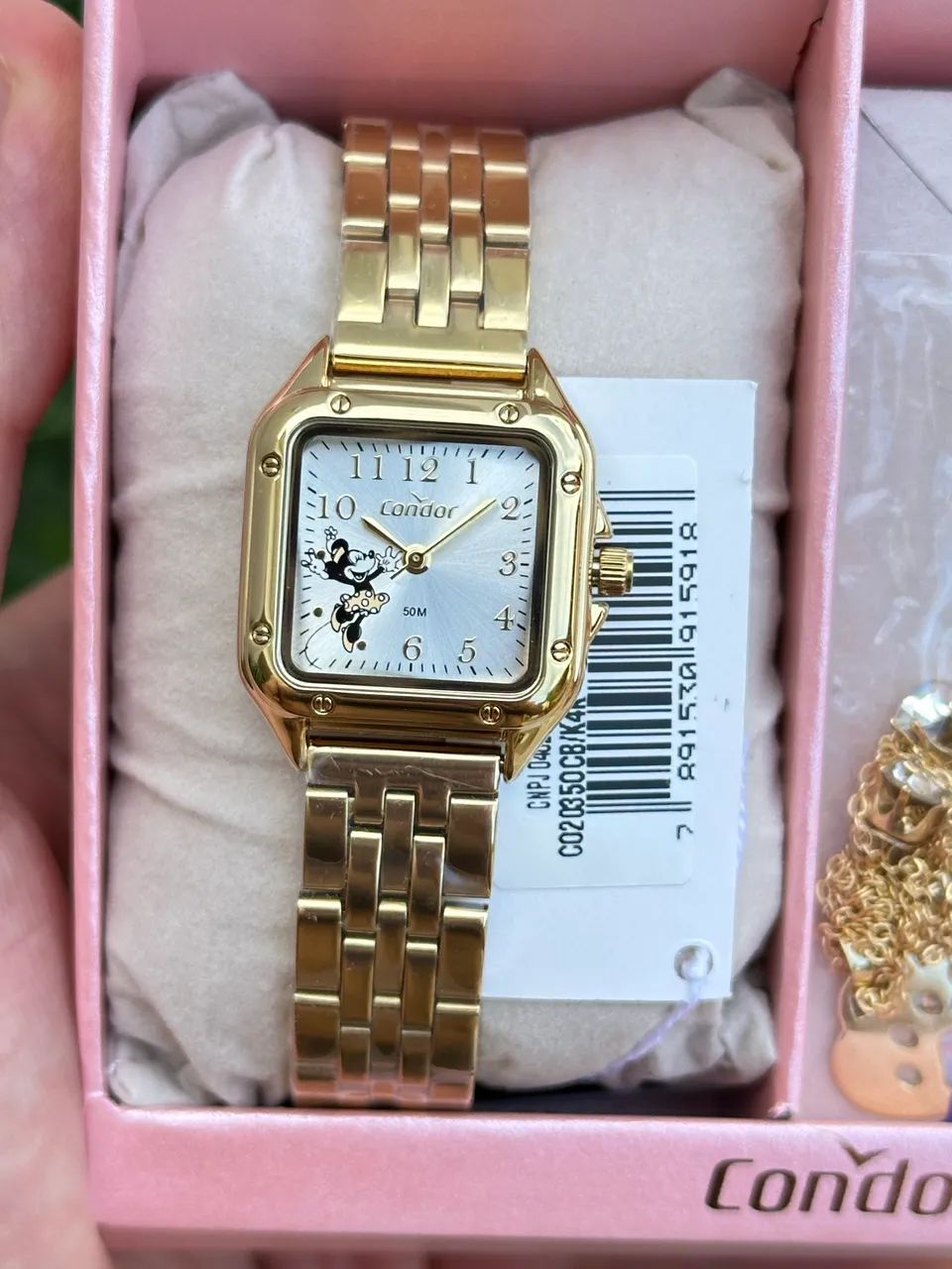 Relógio Condor 25mm feminino Minnie Dourado