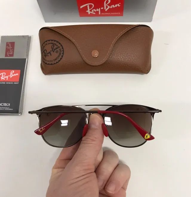 óculos de sol ray ban rb3601 ferrari coffe - Foto 3