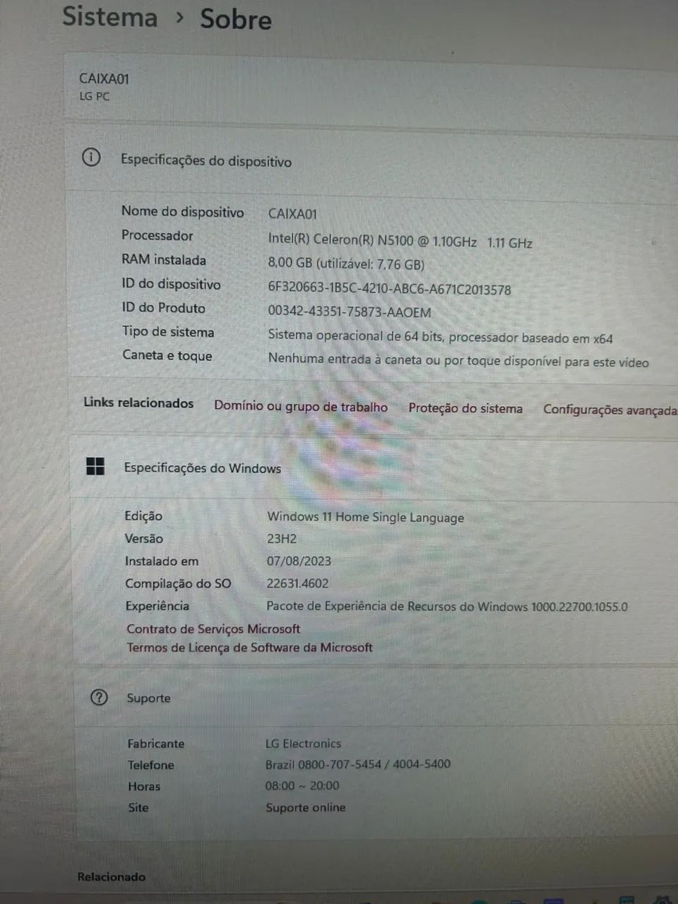 Monitor LG para loja 