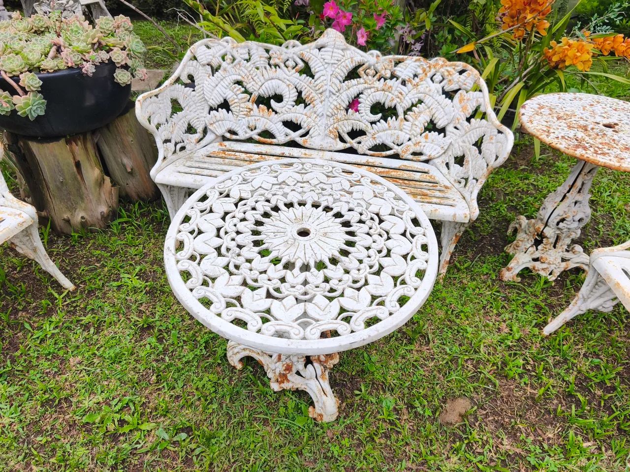 Conjunto de sofá com poltronas ferro fundido  - Foto 4
