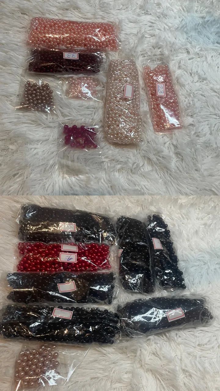 Lote de pérolas artesanato + mais manta strass