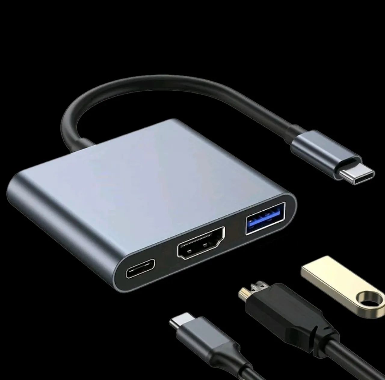 Adaptador Multiportas Tipo-C 3.0/HDMI/USB/Tipo-C F