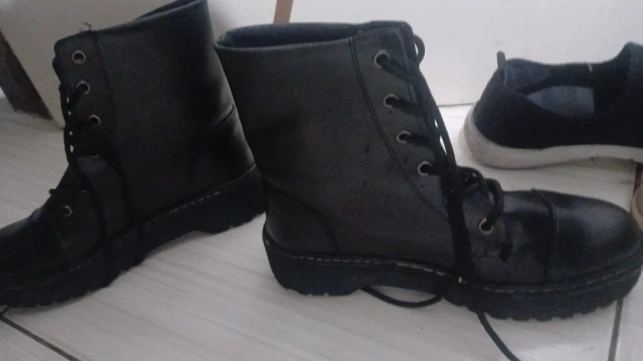 Bota de couro preta  - Foto 3