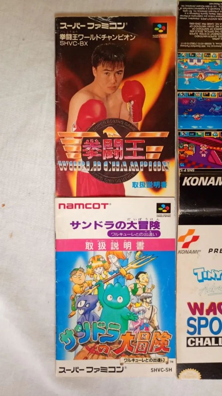 Caixa recortada Tiny Toon e Manuais Super Famicom - Foto 2