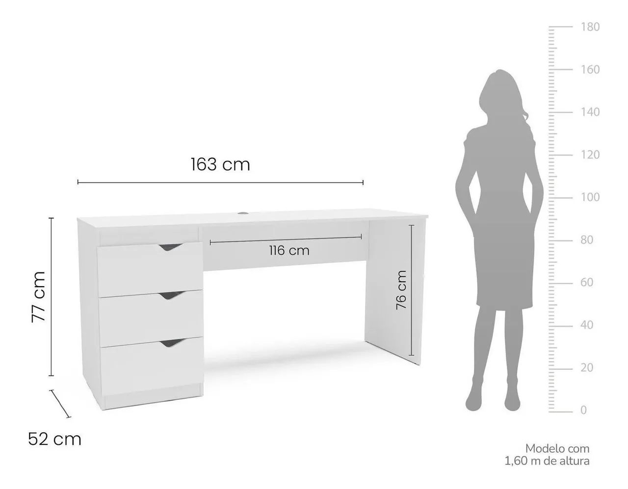 Mesa de 1.63m com cadeira Branca  - Foto 2