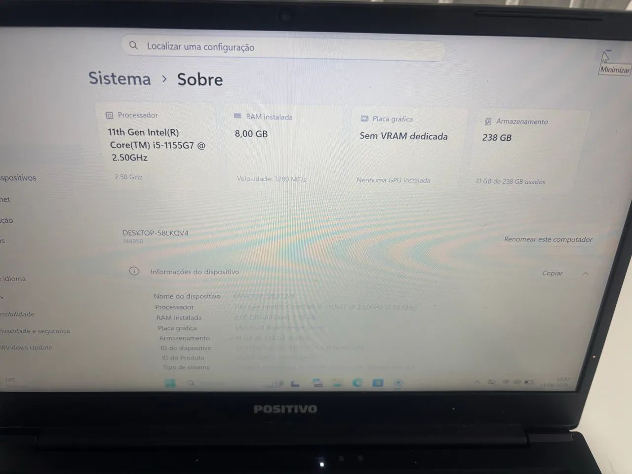 Notebook Positivo i5 11ªgeracao - Foto 3