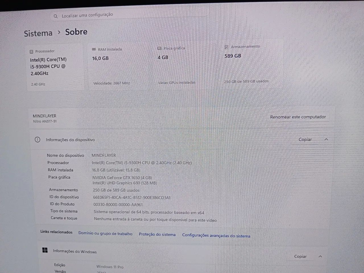 Notebook Acer Nitro 5