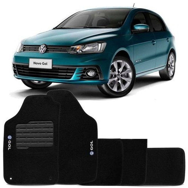 Jogo Tapete wave gol g 7 Preto Personalizado Com Logo Bordado 4pcs