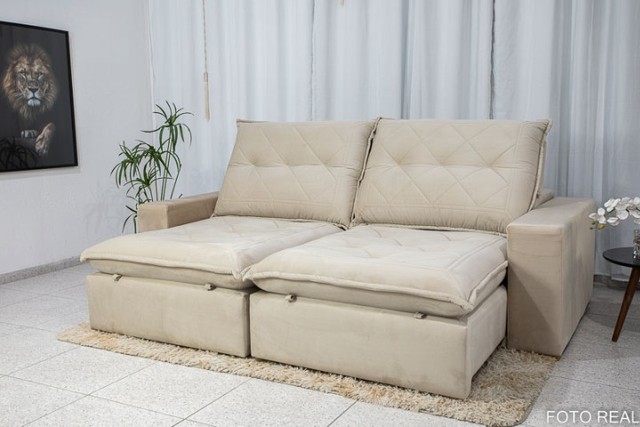 Sofá Retrátil Hug 2.50m D33 Soft Molas Ensacadas Veludo RF - Foto 3