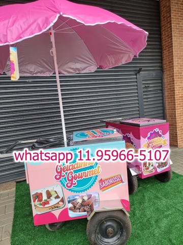 carrinho de geladinho dindim sacole com placas lindissimo