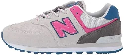 T nis New Balance 574 infantil feminino Cinza e Rosa T 30 31