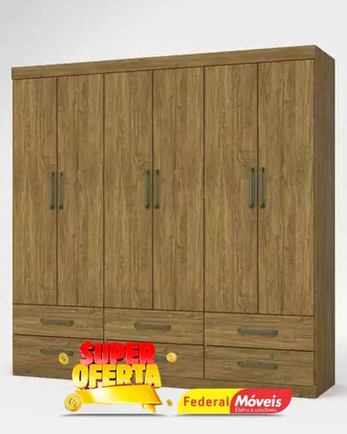 Guarda Roupa 6 Portas 6 Gavetas Super Lindo Fazemos Entrega