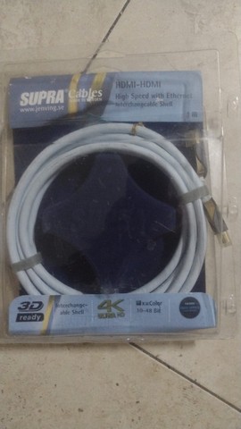 Cabo HDMI hd Av Hd5/s High Speed Ethernet Supra Cables Branco