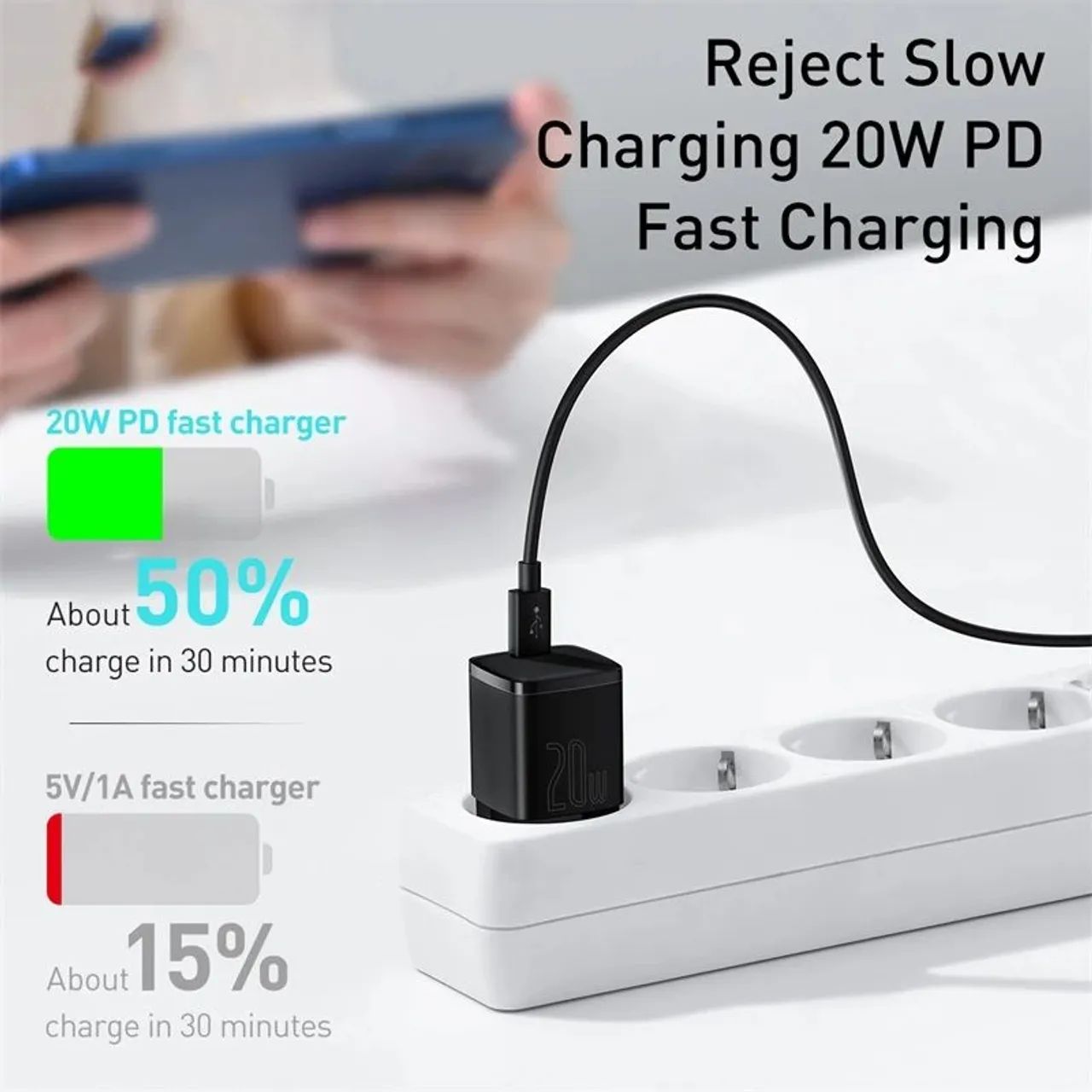 Carregador Turbo Baseus 20W, Iphone e Android - Foto 5