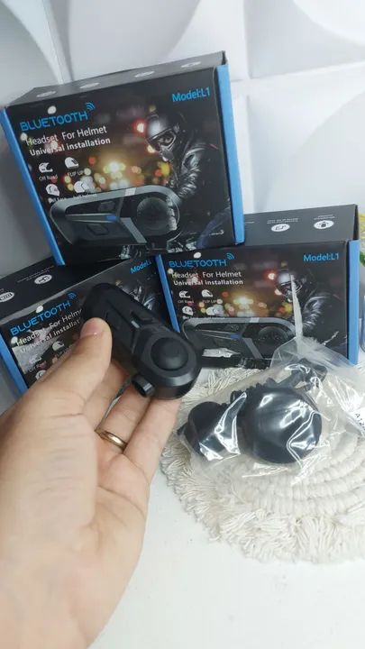 Fone Intercomunicador Para moto Bluetooth 5.3 Fixo no Capacete