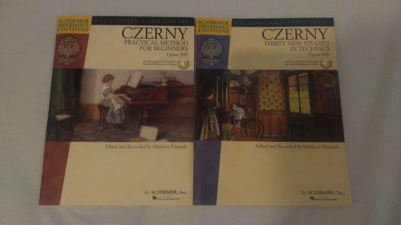 Livros de Piano Czerny opus 599 e 849 método Técnica