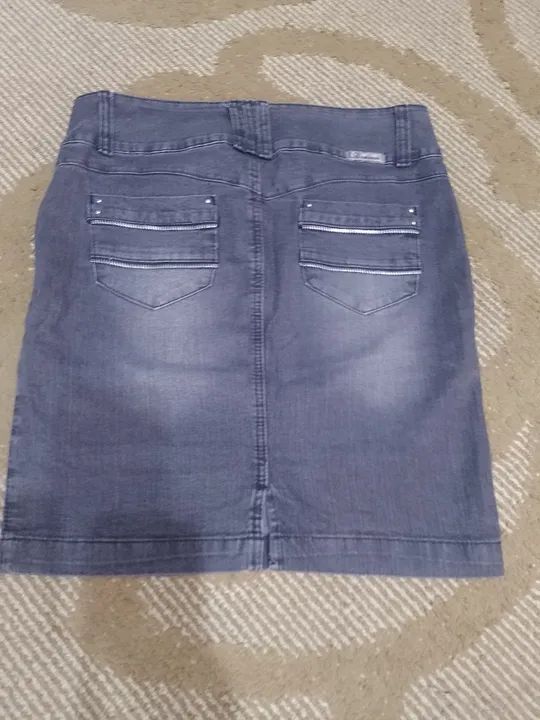 Saia Midi jeans Black - tamanho 40 - Foto 4