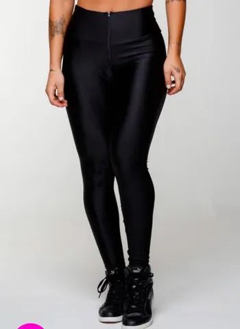 CALÇA LEGGING METALLIC COM ZIPER EM POLIAMIDA - Foto 5