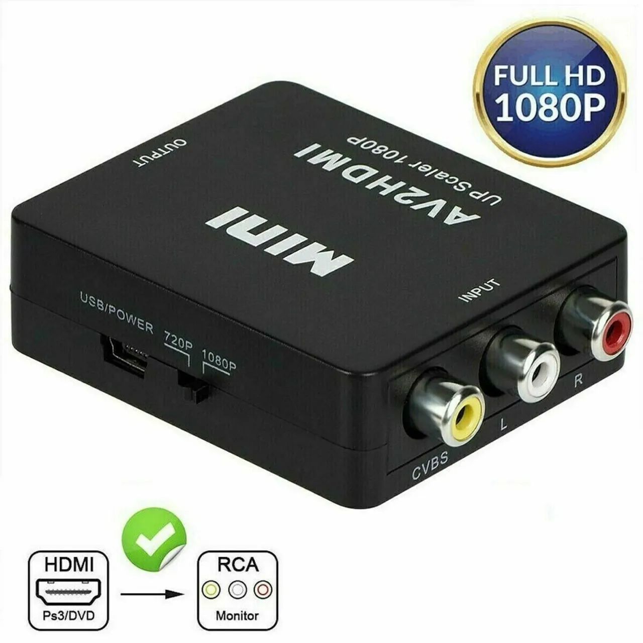 Mini Conversor AV2 Para HDMI Full HD - Fazemos entregas  - Foto 4