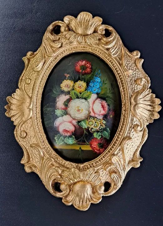 Quadros decorativos com flores, moldura dourada - Estilo vintage - Foto 5
