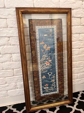 Vendo Quadro Antigo em Tapecaria Chinesa bordado a mão  - Foto 2