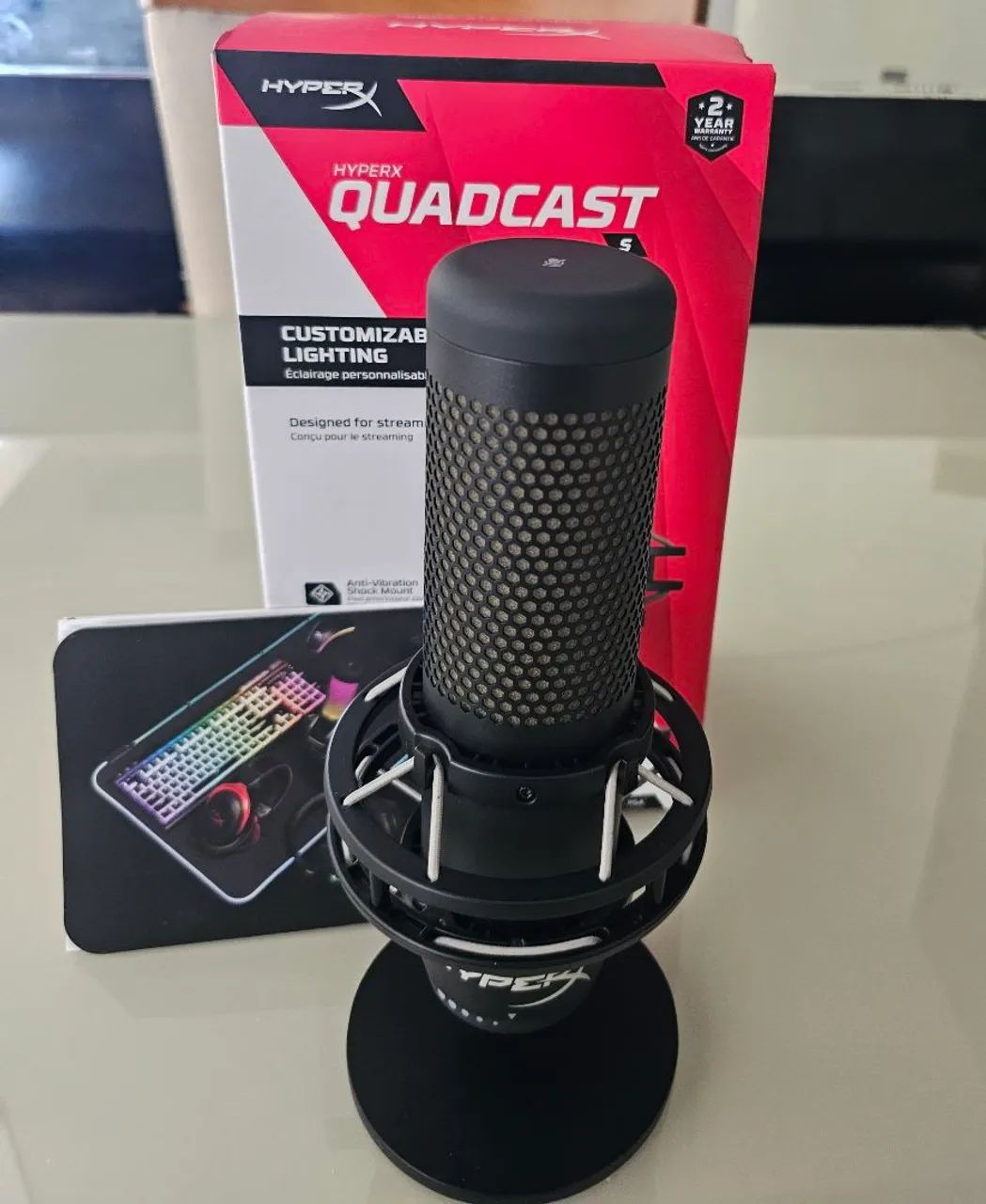 Microfone HyperX QuadCast S - USB, RGB, Perfeito para Streaming - Foto 4