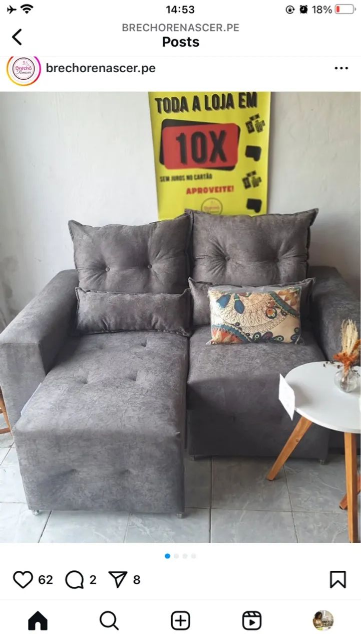 Sofá retrátil 1,60cm Confortável e Moderno64842829123715121