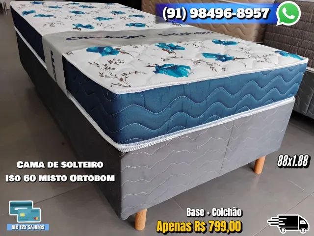 CAMA DE SOLTEIRO ORTOBOM ISO 60 MISTO