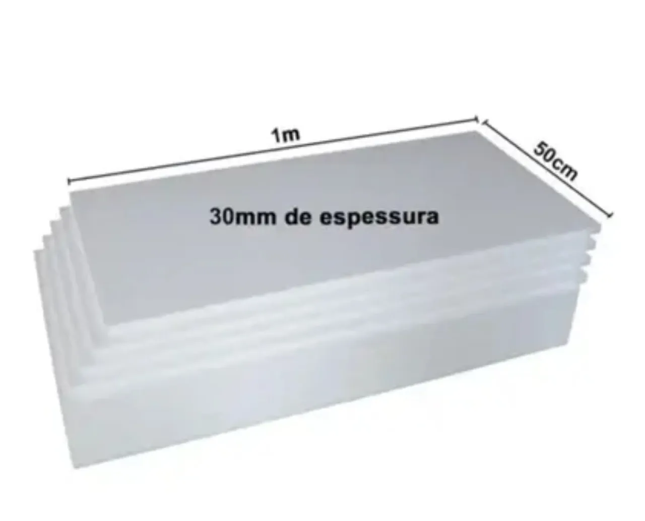 Placas de EPS/Isopor para Construção - 1m x 50cm