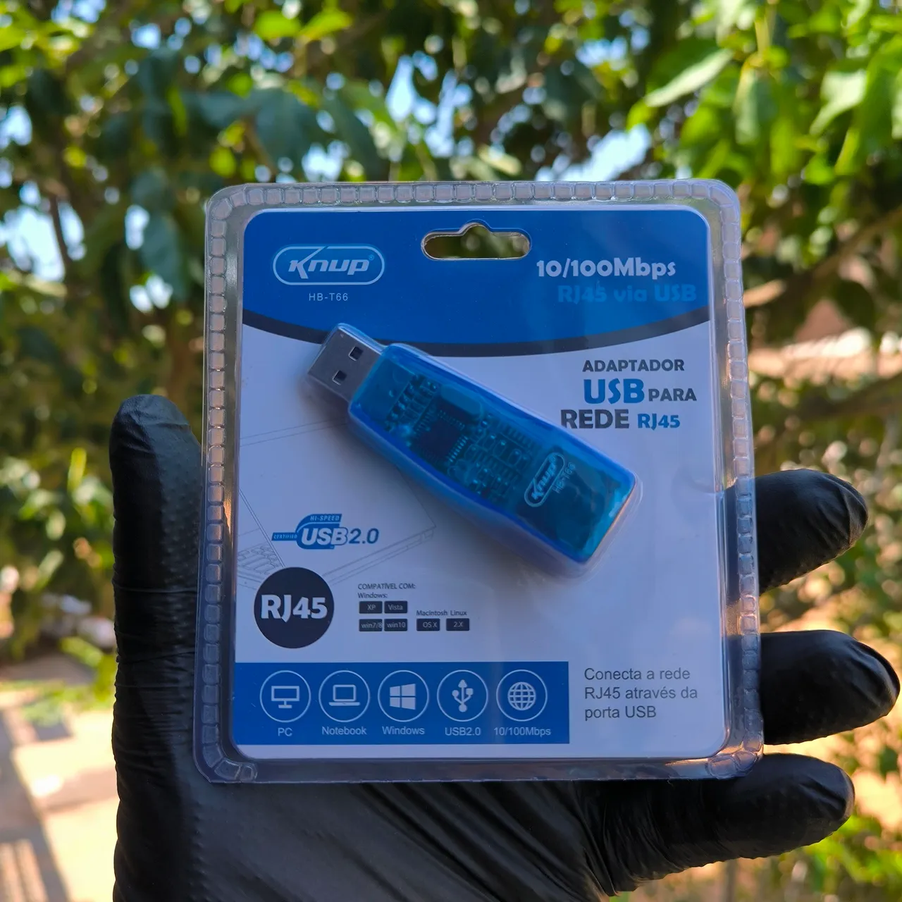 Adaptador USB para Rede RJ45 10/100Mbps Knup