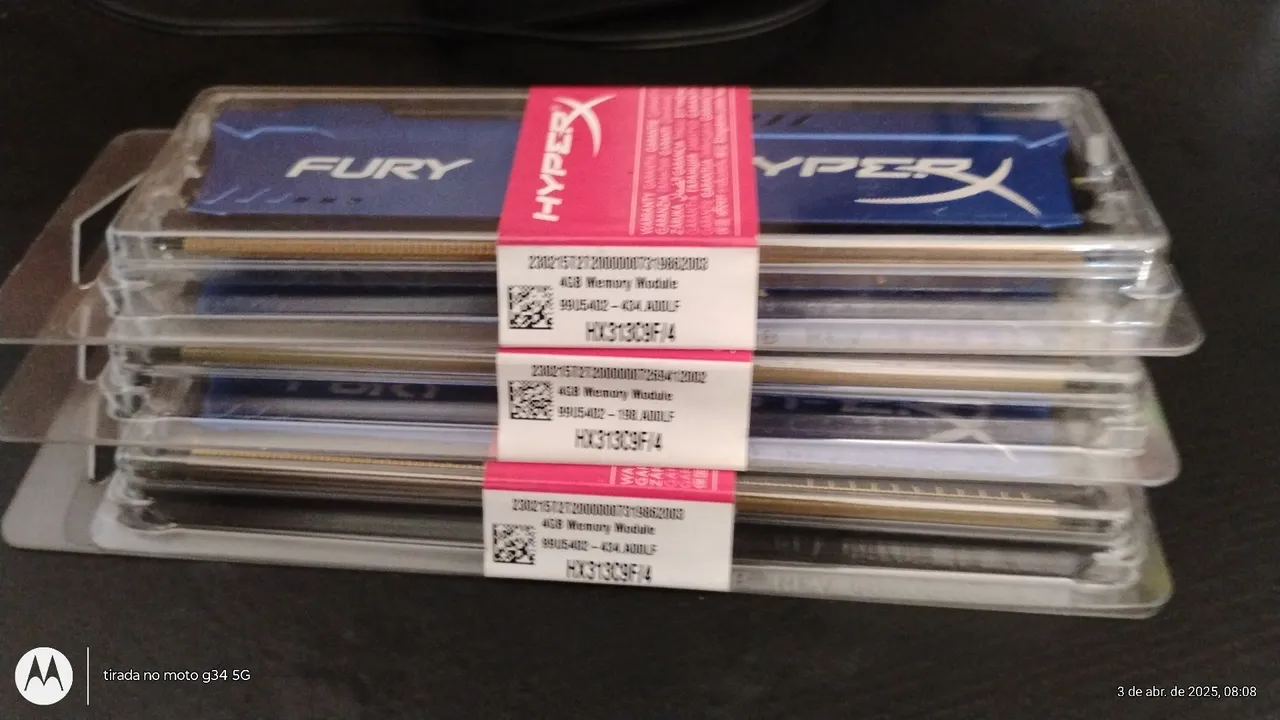 Kit 3x Memória RAM HyperX Fury 4GB DDR3 1333MHz