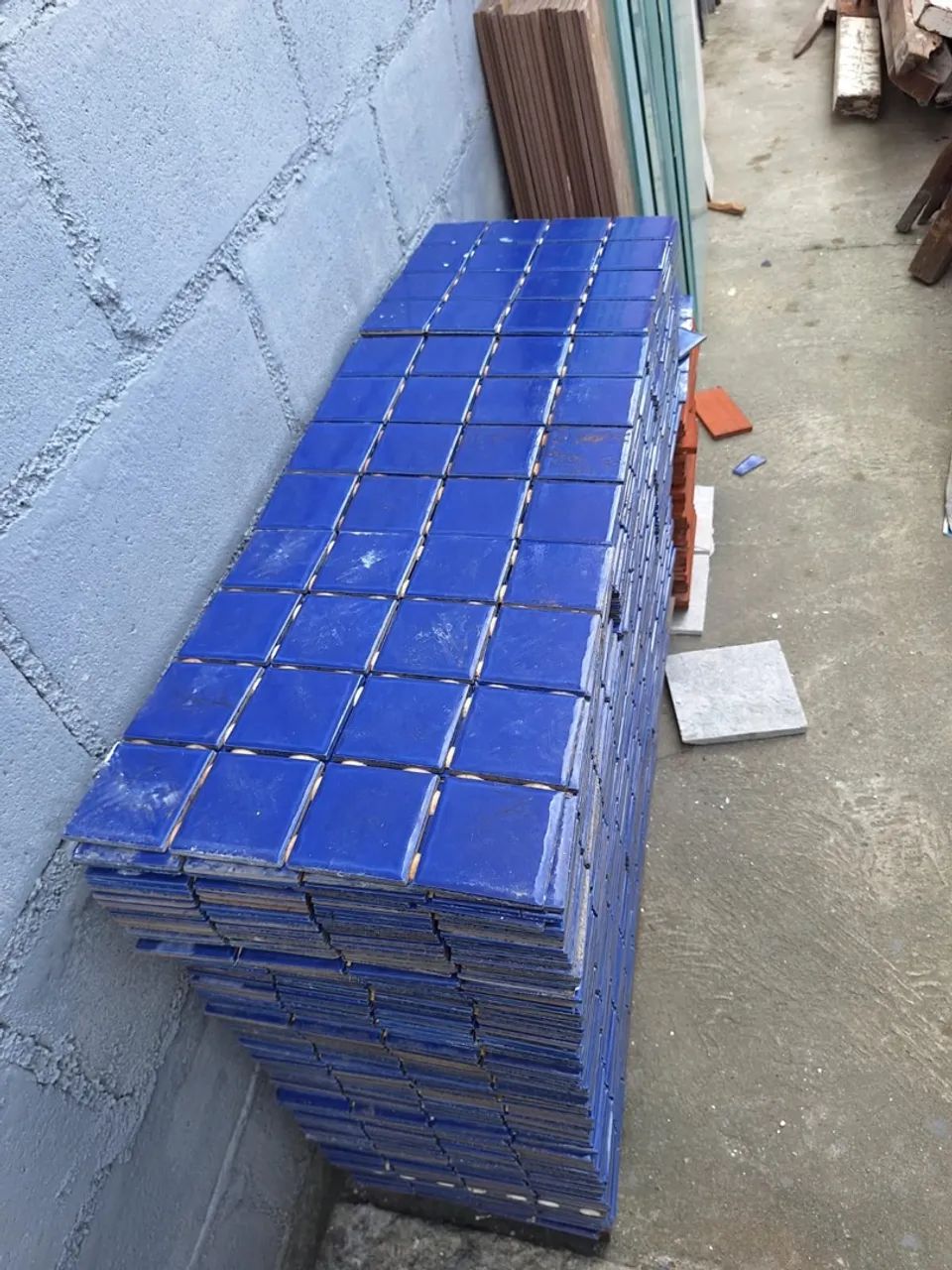 Azulejo azuis 7,5cm x 7,5cm  - Novo - Foto 2