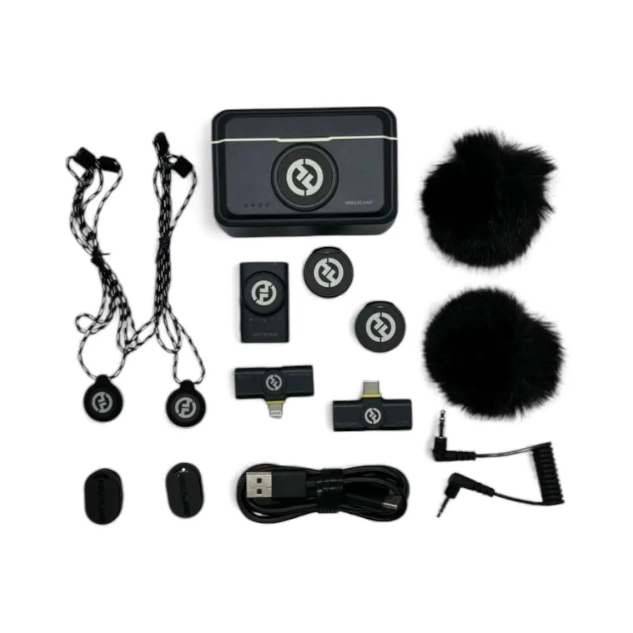 MICROFONE LAPELA HOLLYLAND LARK M2 DUPLO 3 EM 1 USB-C, LIGHTNING E CÂMERA  - Foto 2