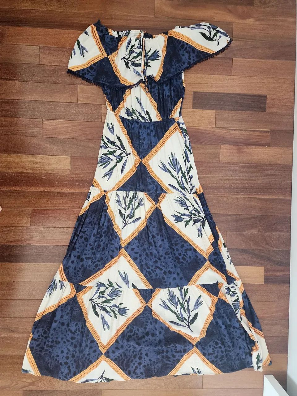 Vestido longo estampado en viscose, Forum