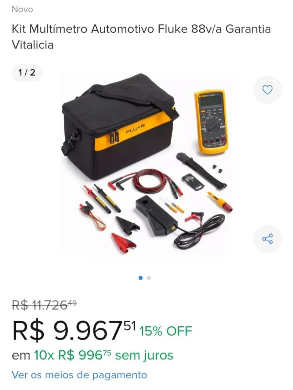 Kit Multímetro Fluke 88-5/A - Foto 2