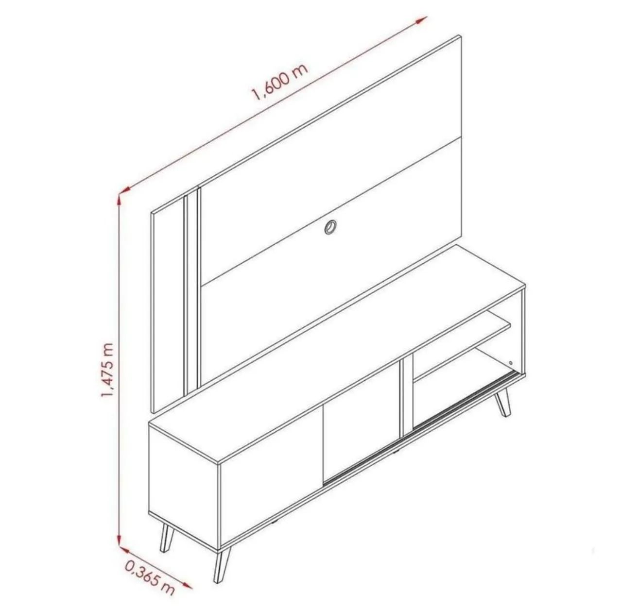 Painel para TV com rack - Design moderno - Foto 2