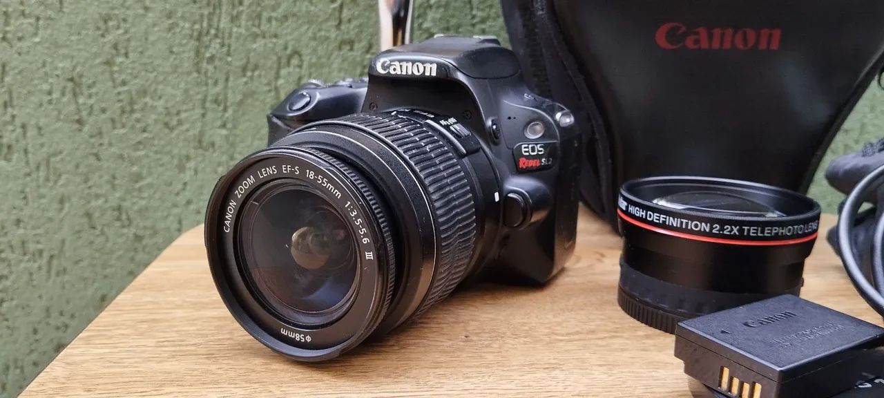 Canon SL2 Wi-fi com lente 18-55mm e adaptador lente Vivitar  - Foto 2