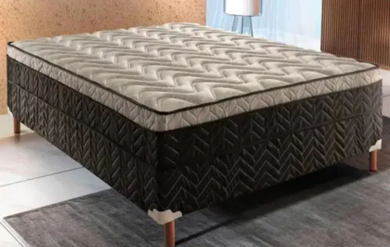 Cama Box Casal Com Colchão Conjugado Pasquale Paropas