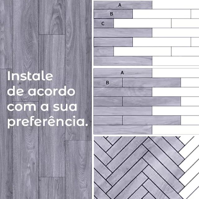 Piso Vinílico Régua Placa Manta Autocolante Amadeirado 5m² - Foto 5