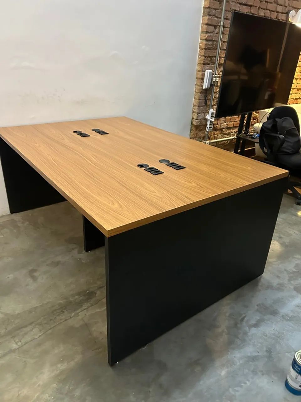 Mesa de Escritório em Madeira com Tampo Amadeirado - Foto 3
