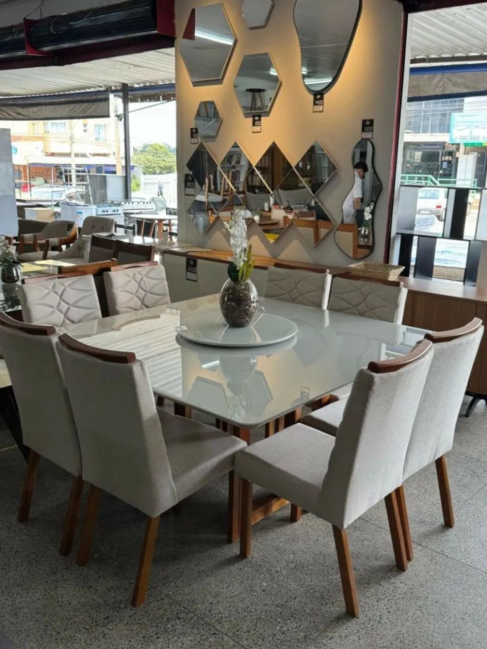 Square Dining Table Set with 6 Chairs493645406531768321