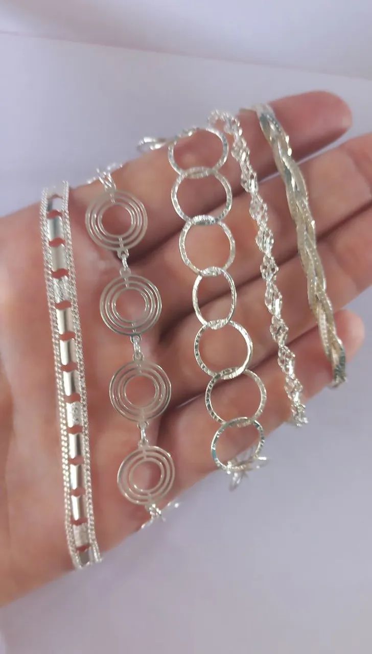Pulseiras femininas de prata 925 - Com caixa de presente 